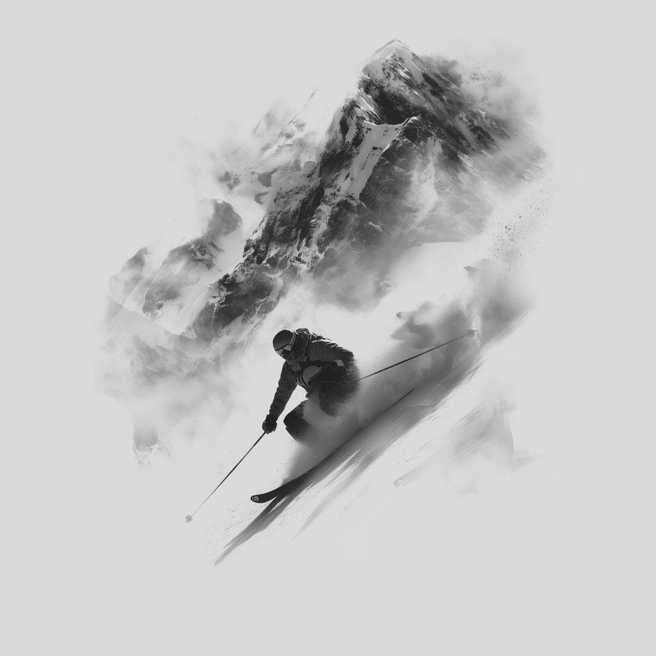 Skier in motion